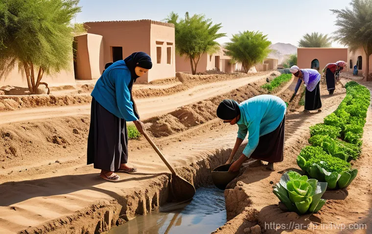 생태 지혜와 공동체 회복력 - **Prompt:** An elderly Arab grandmother, wearing a traditional, modestly draped dress, gently teache...