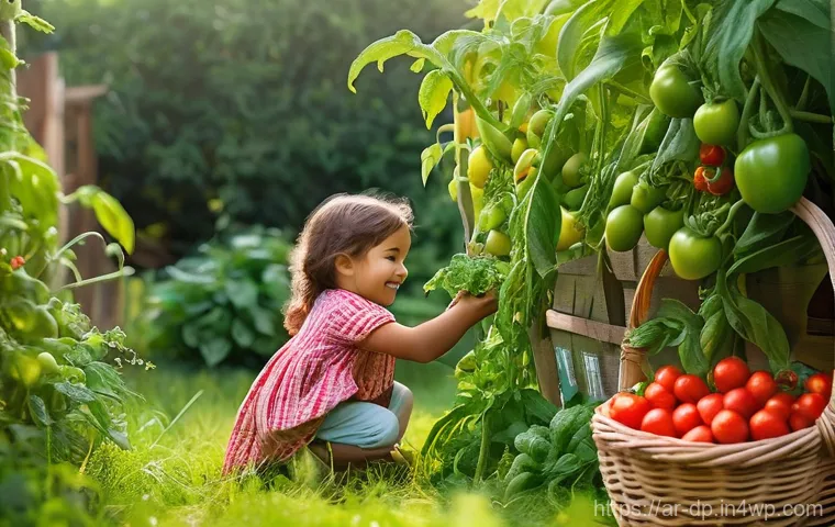 생태 지혜를 활용한 정원 가꾸기 - "A vibrant, thriving garden bustling with life, illustrating smart water usage and biodiversity. A d...